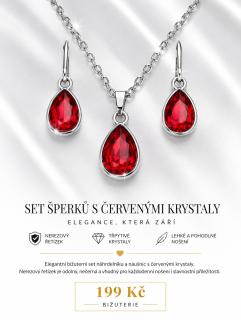 Souprava s červenými krystaly